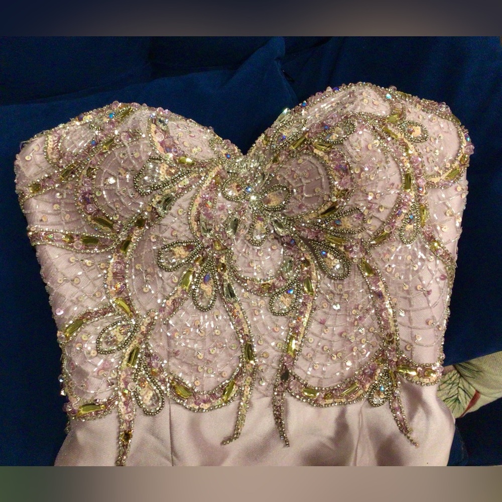 Terani Couture Lilac Beaded Embellished Gown - Picture 2 of 9
